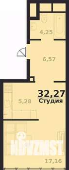 1-к квартира, строящийся дом, 33м2, 10/16 этаж