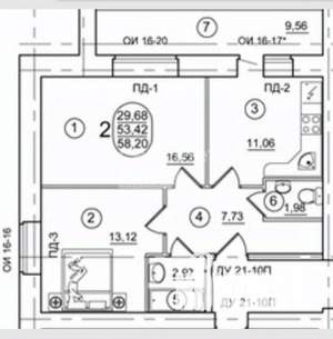 2-к квартира, вторичка, 63м2, 9/10 этаж