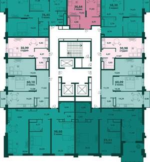 3-к квартира, вторичка, 59м2, 22/24 этаж
