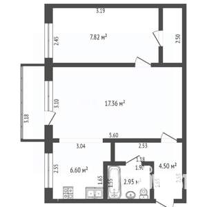 2-к квартира, вторичка, 43м2, 5/5 этаж