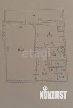 1-к квартира, вторичка, 35м2, 6/9 этаж