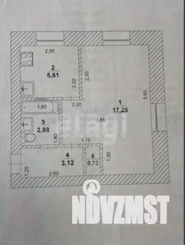 1-к квартира, вторичка, 30м2, 1/4 этаж