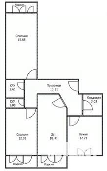 3-к квартира, вторичка, 79м2, 10/10 этаж