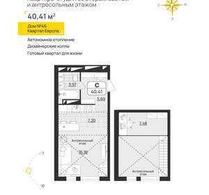 Студия квартира, вторичка, 40м2, 13/13 этаж