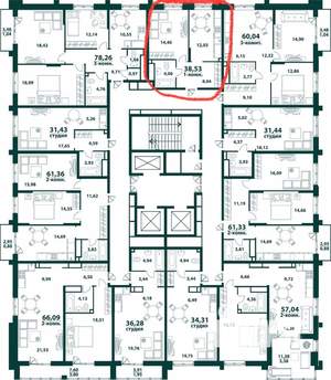 1-к квартира, вторичка, 39м2, 18/24 этаж