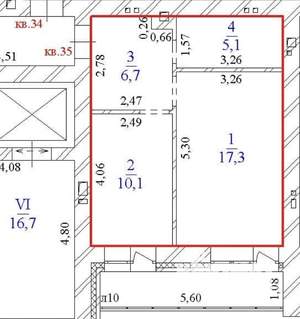 1-к квартира, сданный дом, 39м2, 6/12 этаж