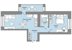 1-к квартира, вторичка, 49м2, 4/8 этаж