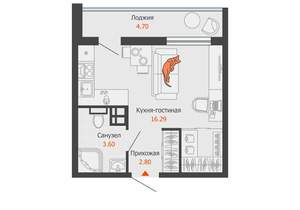 Студия квартира, вторичка, 25м2, 3/9 этаж