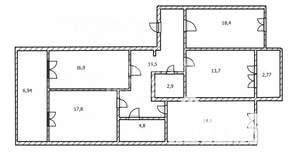 4-к квартира, вторичка, 109м2, 6/9 этаж