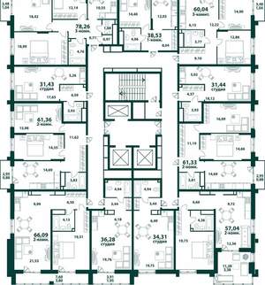 3-к квартира, вторичка, 78м2, 13/24 этаж