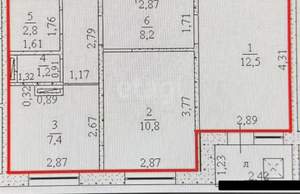 2-к квартира, вторичка, 43м2, 7/9 этаж