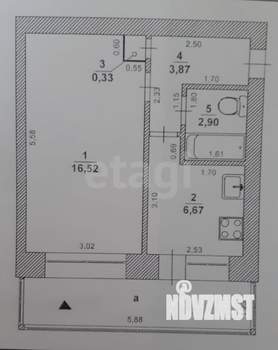 1-к квартира, вторичка, 30м2, 1/5 этаж