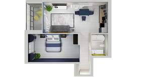 2-к квартира, сданный дом, 49м2, 24/24 этаж