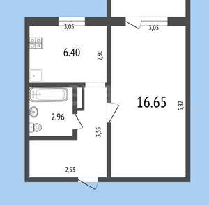 1-к квартира, вторичка, 31м2, 5/5 этаж