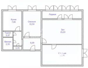 3-к квартира, вторичка, 67м2, 10/10 этаж