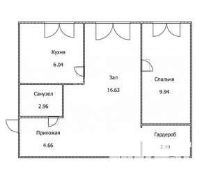 3-к квартира, вторичка, 43м2, 1/5 этаж