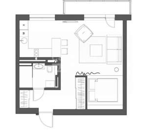 1-к квартира, вторичка, 22м2, 5/24 этаж