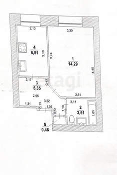 1-к квартира, вторичка, 30м2, 4/10 этаж