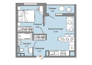 1-к квартира, вторичка, 34м2, 2/9 этаж