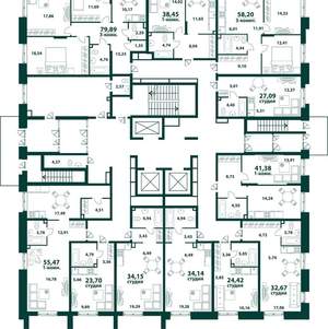 3-к квартира, вторичка, 58м2, 1/24 этаж