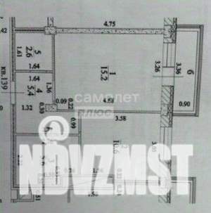 1-к квартира, вторичка, 39м2, 3/18 этаж