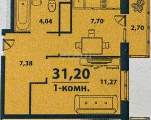 1-к квартира, вторичка, 31м2, 10/18 этаж