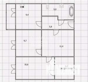 3-к квартира, вторичка, 59м2, 1/3 этаж