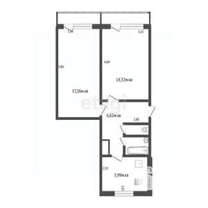2-к квартира, вторичка, 51м2, 5/5 этаж