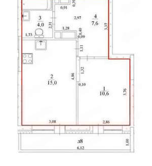 1-к квартира, вторичка, 37м2, 22/24 этаж