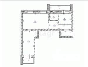 2-к квартира, вторичка, 66м2, 2/5 этаж