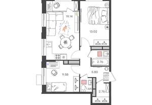 3-к квартира, вторичка, 55м2, 12/24 этаж