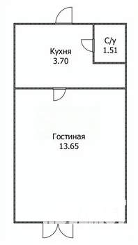1-к квартира, вторичка, 19м2, 5/5 этаж