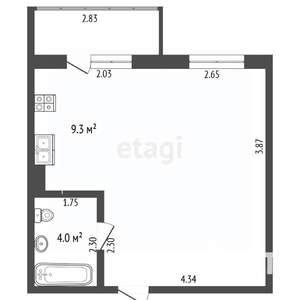 Студия квартира, сданный дом, 30м2, 10/18 этаж