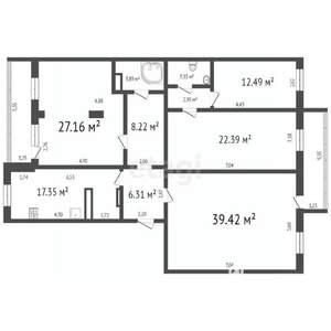 3-к квартира, вторичка, 105м2, 3/5 этаж