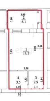 Студия квартира, вторичка, 26м2, 2/3 этаж