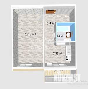 1-к квартира, вторичка, 38м2, 9/9 этаж