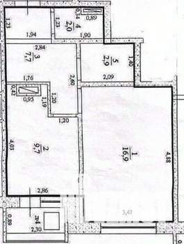 1-к квартира, вторичка, 39м2, 4/9 этаж