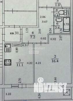 2-к квартира, вторичка, 50м2, 8/9 этаж
