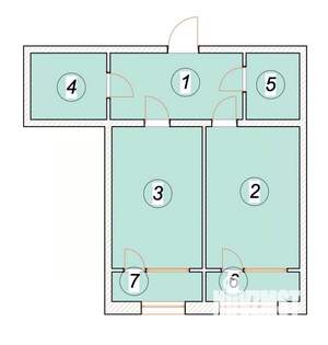 1-к квартира, вторичка, 62м2, 2/5 этаж