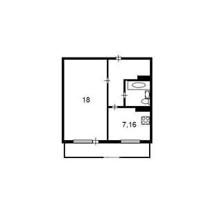 1-к квартира, вторичка, 36м2, 6/9 этаж
